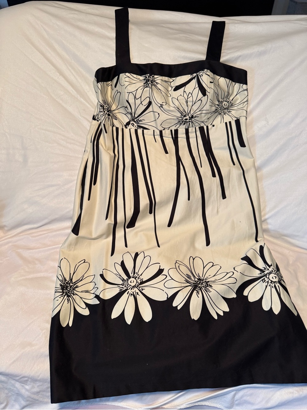 Woman’s Black and Ivory printed Dress - Size 14
